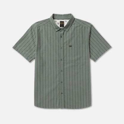 RVCA Dayshift Workwear Stripe Short Sleeve Shirt