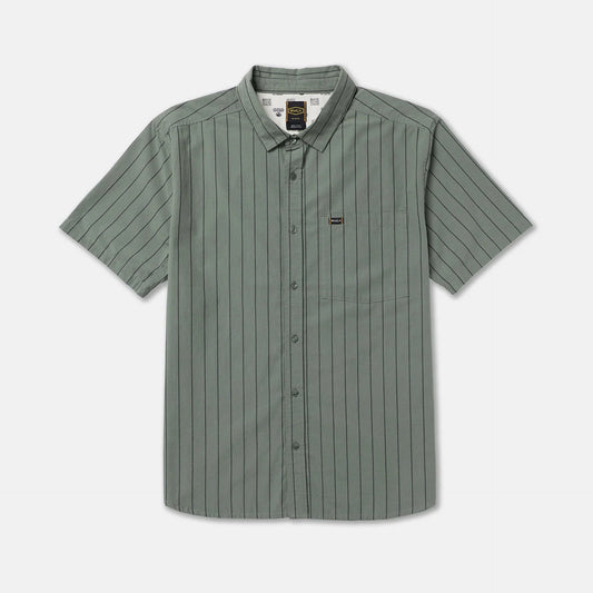 RVCA Dayshift Workwear Stripe Short Sleeve Shirt