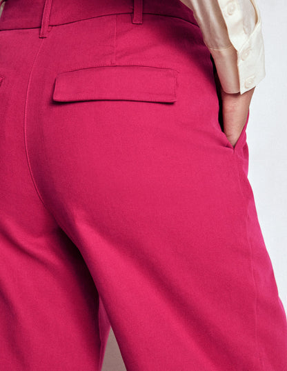 Bloomsbury Cotton Pants-Bright Cherry