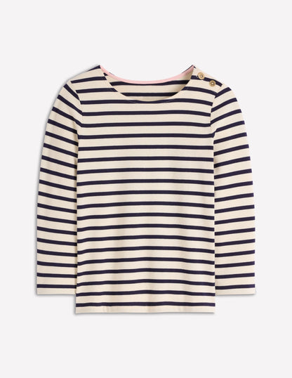Button Mariner Breton-Ivory and Navy Stripe