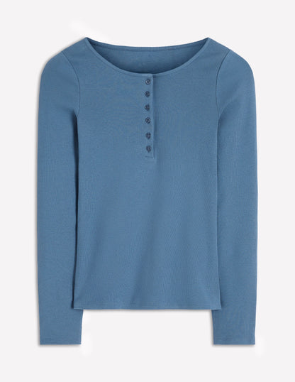 Rib Henley-Sailor Blue