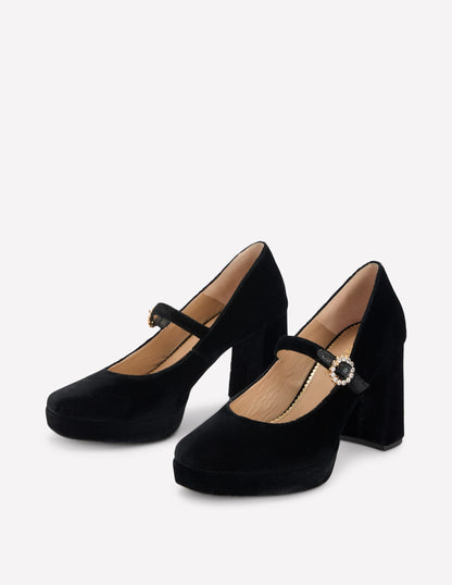 Platform Mary Janes-Black