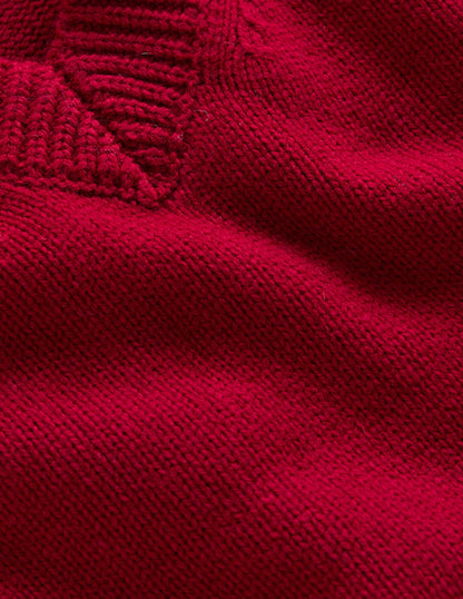 Marion Merino V-Neck Vest-Crimson Red