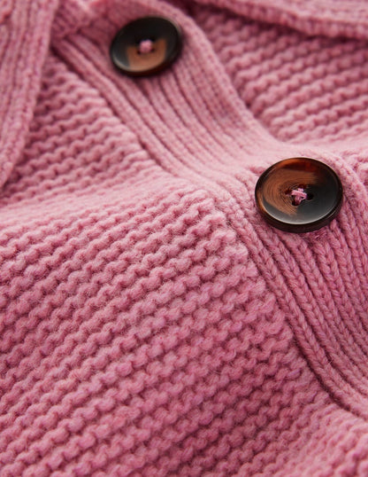 Chunky Collar Knitted Jacket-Blush Pink