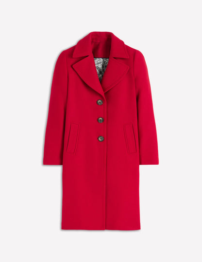 Newport Wool Coat-Cranberry Red