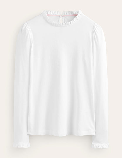 Supersoft Frill Detail Top-White