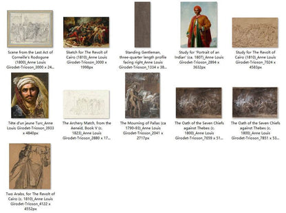 26 Painting Images by Anne Louis Girodet-Trioson French, 1767 - 1824 - Tibetan Buddhist thangka, detailed view