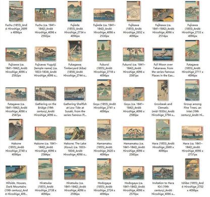 268 Painting Images by Andō Hiroshige Japanese, 1797 – 1858 - Tibetan Buddhist thangka, detailed view