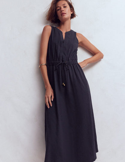 Delphine Midi Sleeveless Dress-Navy