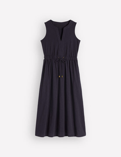 Delphine Midi Sleeveless Dress-Navy