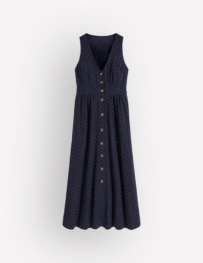 Catherine Broderie Dress-Navy Broderie