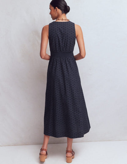 Catherine Broderie Dress-Navy Broderie