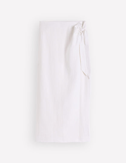 Dimitra Linen Column Skirt-White