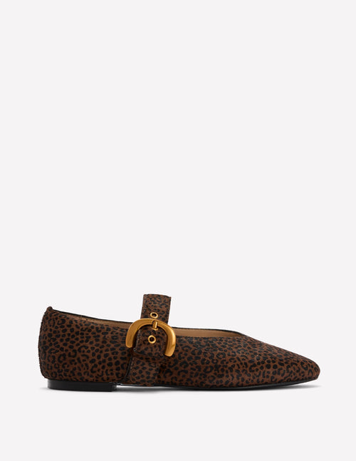 Kylie Flat Buckle Mary Janes-Mini Leopard