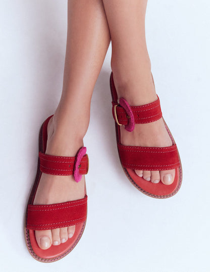 Caryl Double Strap Sandals-Post Box Red