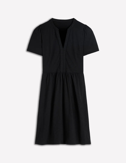 Naomi Short Sleeve Dress-Black