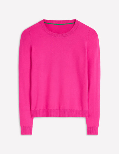Emilia Cotton Crew Sweater-Pink Peony