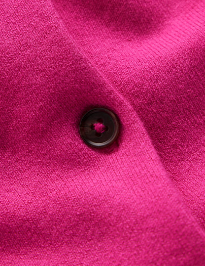 Emilia Cotton Cropped Cardigan-Pink Peony