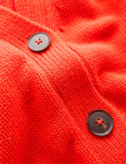 Lucy Relaxed Cotton Cardigan-Bright Orange