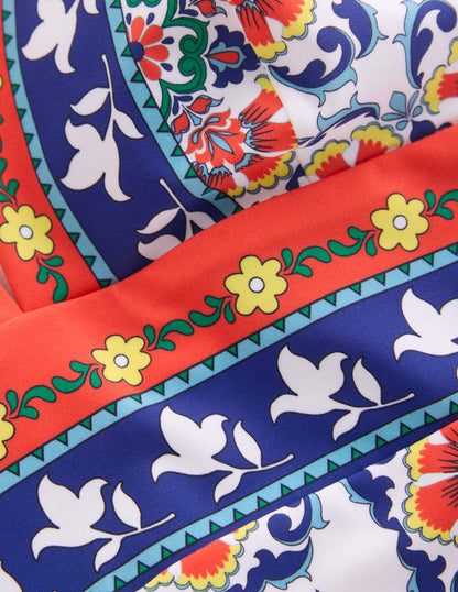 Porto V-neck Swimsuit-Multi, Ornamental Trellis