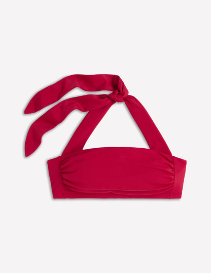 Kythira Ruched Bikini Top-Merida Red