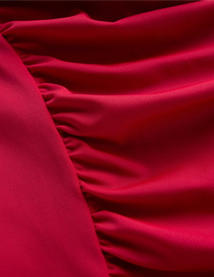 Kythira Ruched Tankini Top-Merida Red