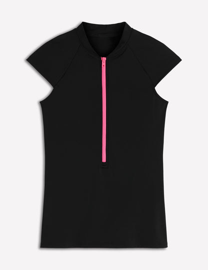 Short Sleeve Rash Guard Top-Black
