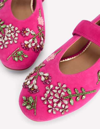 Kylie Flat Buckle Mary Janes-Embellished Pink