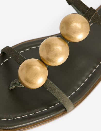 Disc Flat Sandals-Deep Olive
