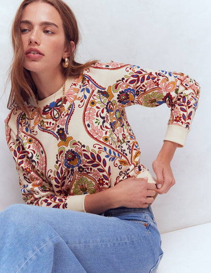 Emi Printed Sweatshirt-Multi, Enchanted Gardenia