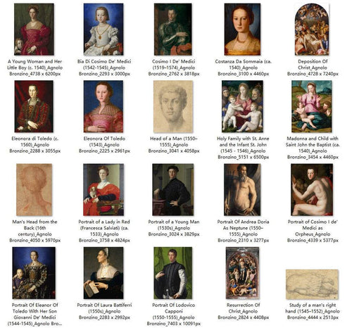 29 Painting Images by Agnolo Bronzino Italian, 1503-1572 - Tibetan Buddhist thangka, front view