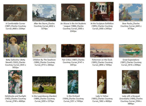30 Painting Images by Charles Courtney Curran American, 1861-1942 - Tibetan Buddhist thangka, front view