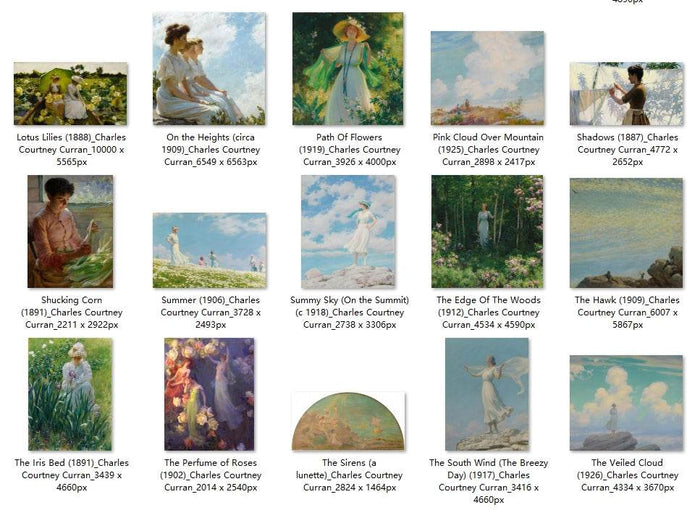30 Painting Images by Charles Courtney Curran American, 1861-1942 - Tibetan Buddhist thangka, detailed view