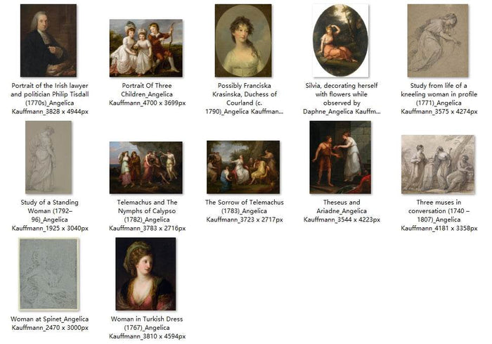 32 Painting Images by Angelica Kauffmann Swiss, 1741 – 1807 - Tibetan Buddhist thangka, detailed view
