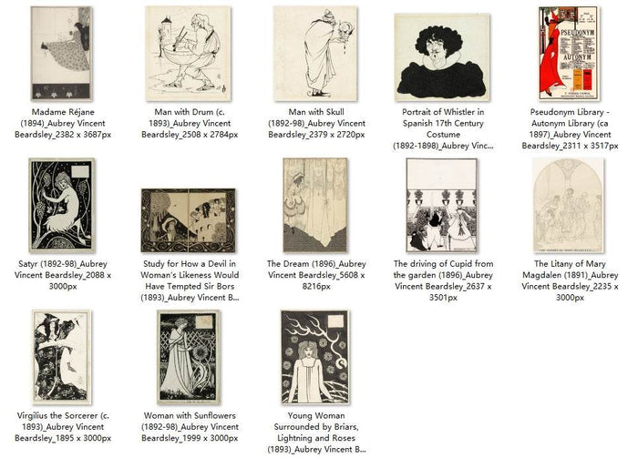 33 Painting Images by Aubrey Vincent Beardsley English, 1872-1898 - Tibetan Buddhist thangka, detailed view