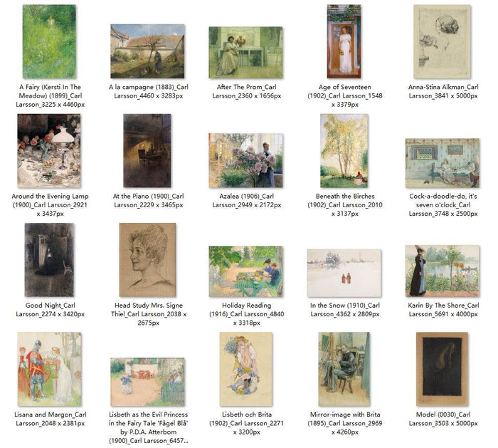 40 Painting Images by Carl Larsson Swedish, 1853-1919 - Tibetan Buddhist thangka, front view