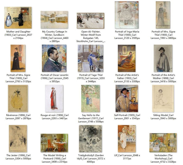 40 Painting Images by Carl Larsson Swedish, 1853-1919 - Tibetan Buddhist thangka, detailed view