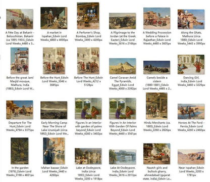 42 Painting Images by Edwin Lord Weeks American, 1849-1903 - Tibetan Buddhist thangka, front view