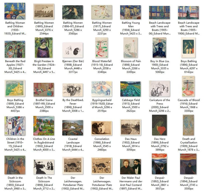 426 Painting Images by Edvard Munch Norwegian, 1863 - 1944 - Tibetan Buddhist thangka, detailed view