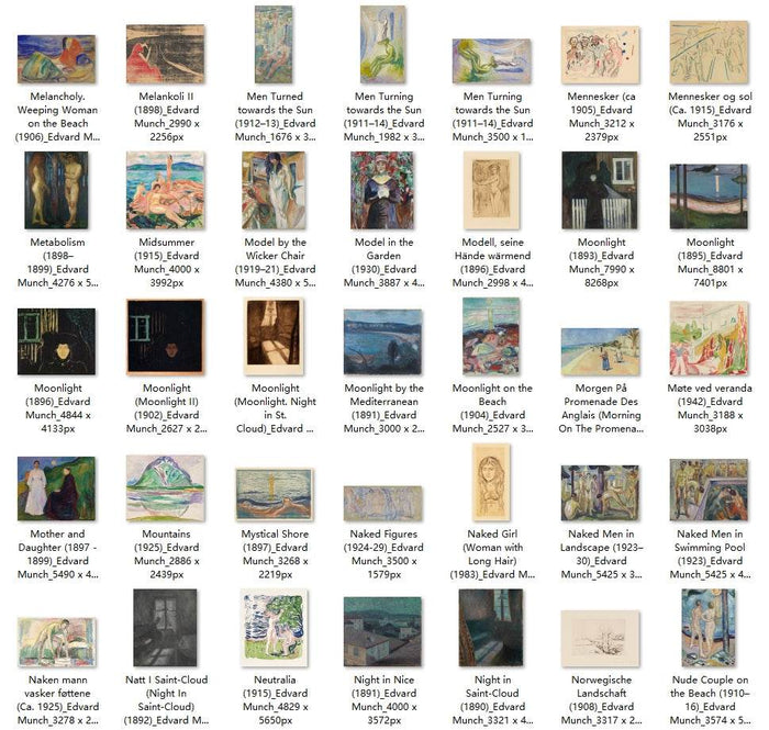 426 Painting Images by Edvard Munch Norwegian, 1863 - 1944 - Tibetan Buddhist thangka, view 6