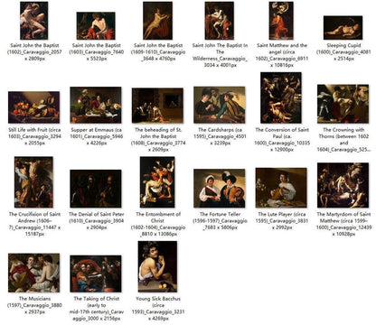 45 Painting Images by Caravaggio Italian, 1571-1610 - Tibetan Buddhist thangka, detailed view