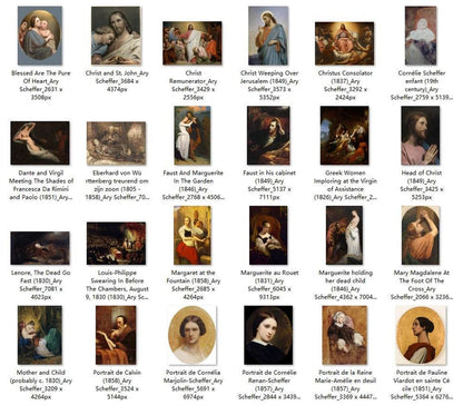 58 Painting Images by Ary Scheffer Dutch, 1795-1858 - Tibetan Buddhist thangka, front view