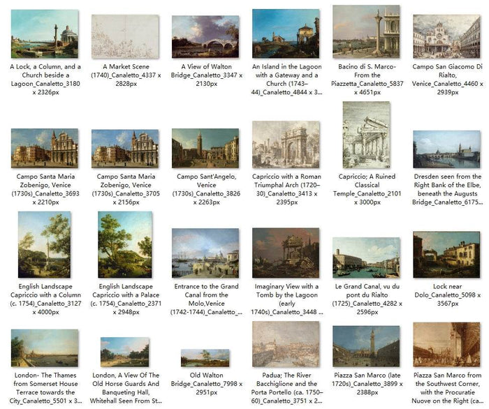 58 Painting Images by Canaletto Italian, 1697 - 1768 - Tibetan Buddhist thangka, front view