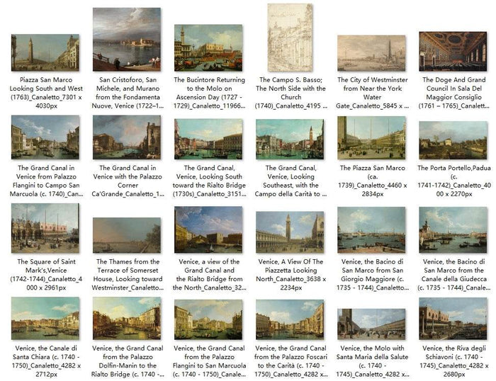 58 Painting Images by Canaletto Italian, 1697 - 1768 - Tibetan Buddhist thangka, detailed view