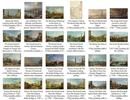 58 Painting Images by Canaletto Italian, 1697 - 1768 - Tibetan Buddhist thangka, detailed view