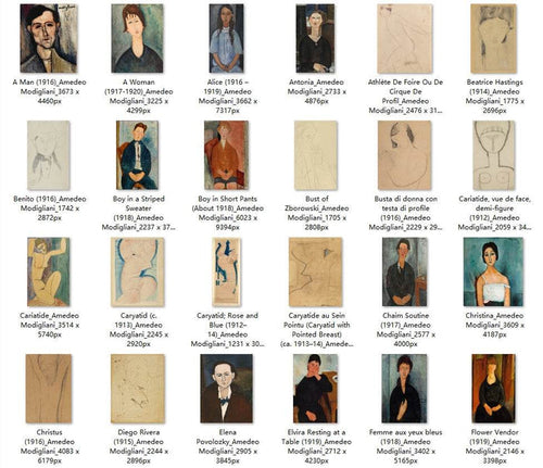 67 Painting Images by Amedeo Modigliani Italian, 1884-1920 - Tibetan Buddhist thangka, front view