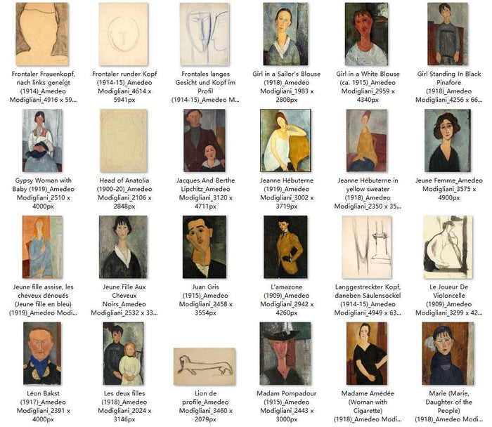 67 Painting Images by Amedeo Modigliani Italian, 1884-1920 - Tibetan Buddhist thangka, detailed view