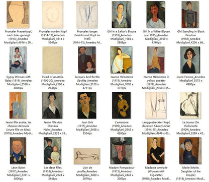67 Painting Images by Amedeo Modigliani Italian, 1884-1920 - Tibetan Buddhist thangka, detailed view