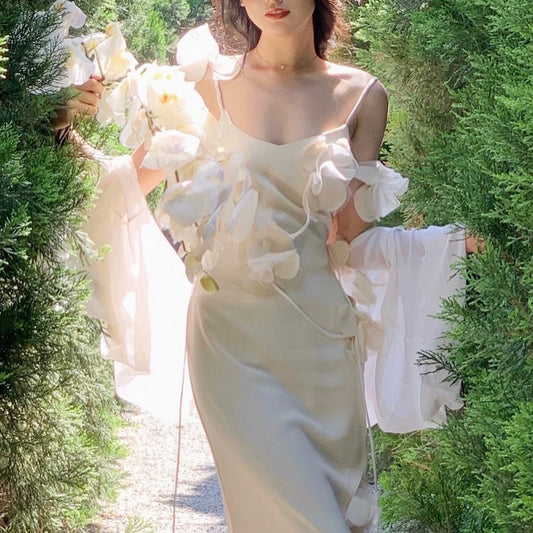 White orchid dress