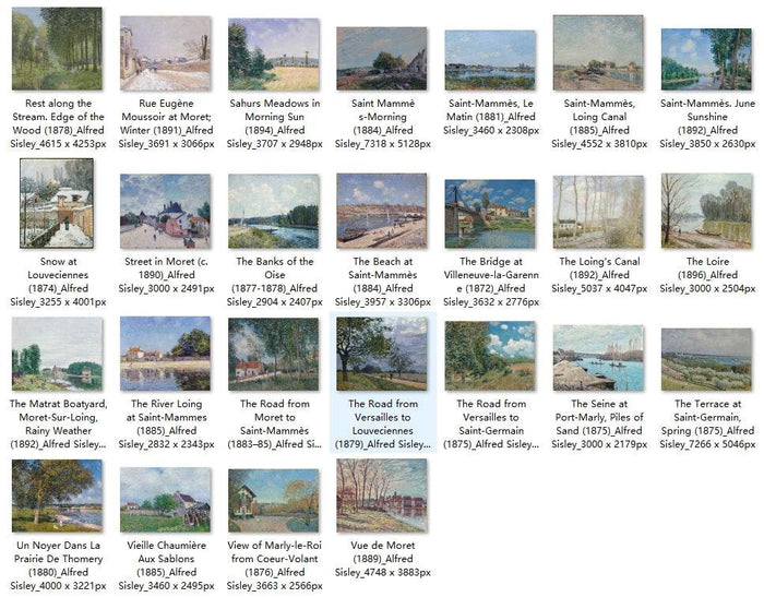 81 Painting Images by Alfred Sisley French, 1840-1899 - Tibetan Buddhist thangka, close-up detail